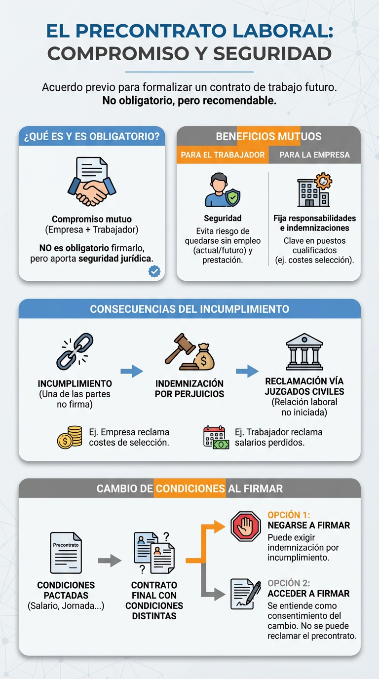 Firma de un precontrato (Infografía)